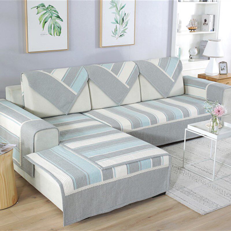 沙发垫四季通用纯棉防滑盖布全包座套靠背巾定制条纹简约新款羽宏