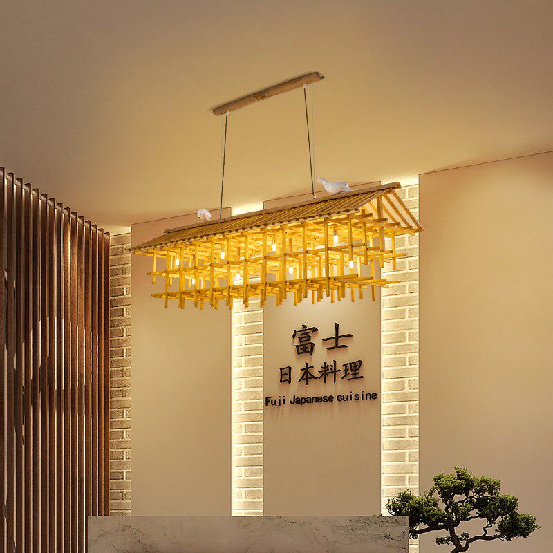 中式复古餐厅韩日式料理川湘菜吧台灯民宿酒店侘寂风禅意茶室吊灯