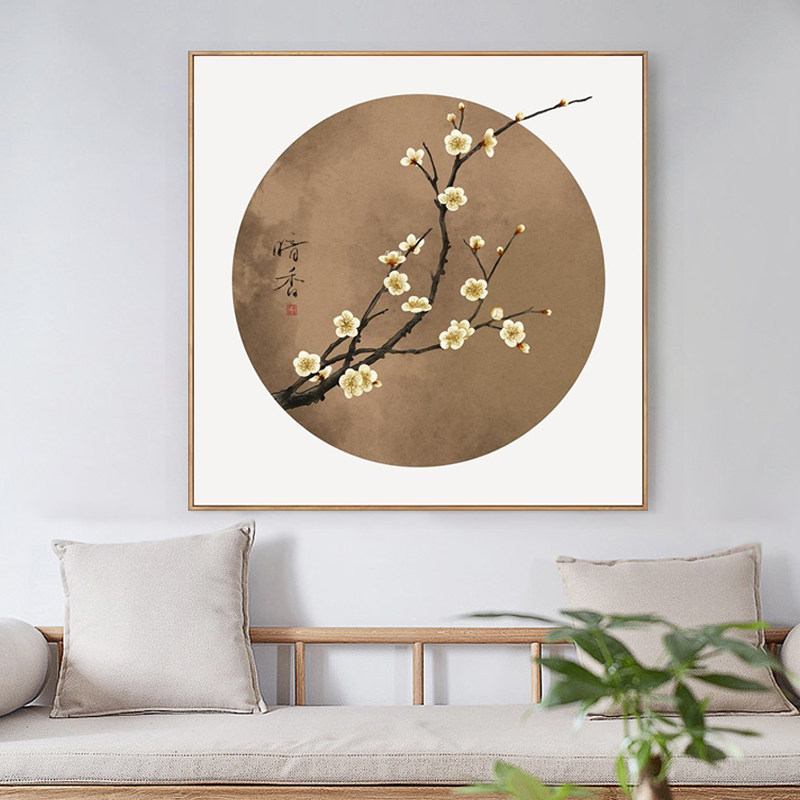 新中式装饰画饭厅中国风挂画玄关梅花壁画书房画客厅沙发背景墙挂