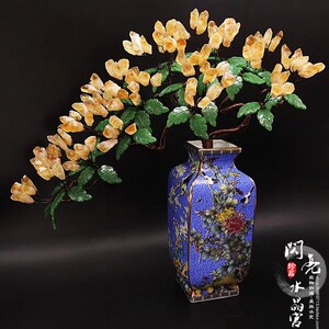 天然紫水晶原石发财树居家客厅创意装饰品陶瓷摇钱树办公室摆件