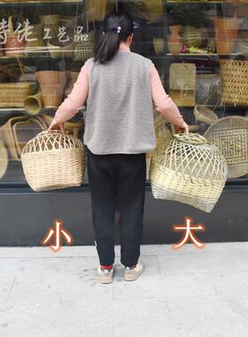 湘黔手工竹编鸡鸭笼宠物笼子猫狗笼动物竹笼大小鸡笼狗窝家用包邮