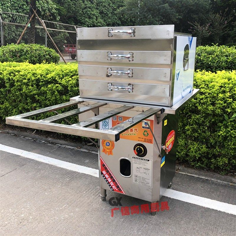 金威跨世纪三层四托广东石磨肠粉机50*50加厚304不锈钢拉肠蒸粉柜