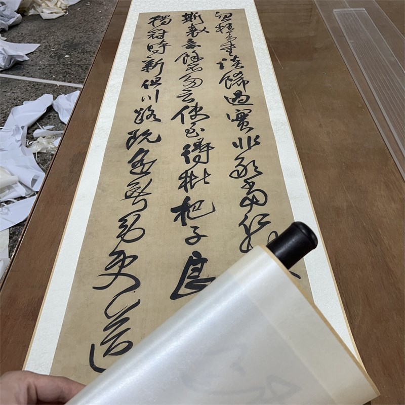 王铎临唐太宗帖 客厅卧室八尺条幅挂轴古董仿古草书毛笔书法字画