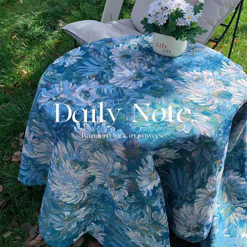 莫奈油画风提花布料高精密沙发抱枕靠垫布箱包服装布DIY设计面料
