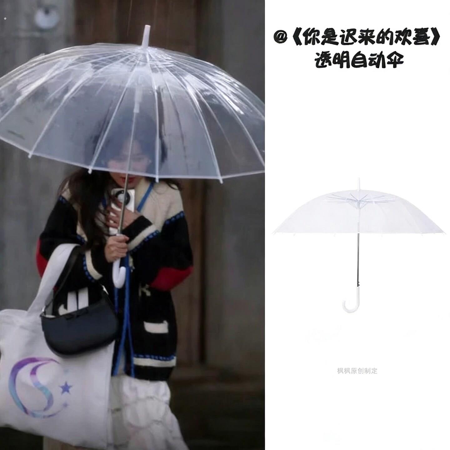 你是迟来的欢喜阮喻郑合惠子同款雨伞日式透明小清新抗风自动伞