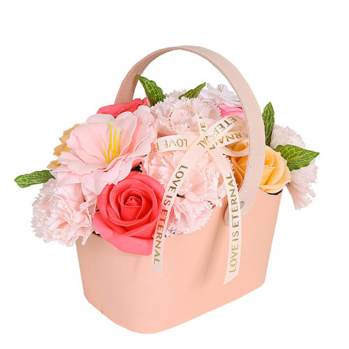 玫瑰香皂花手提花篮｜教师节家居