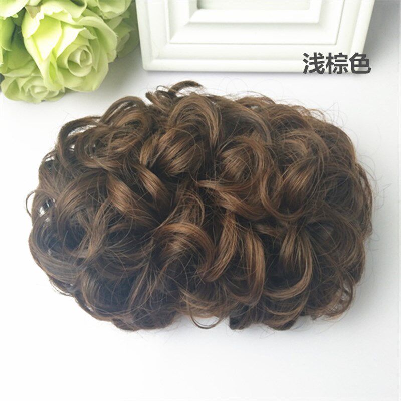 假发女拉花旗袍造型弹性发髻古装影楼拍照头花卷发包复古盘头包邮