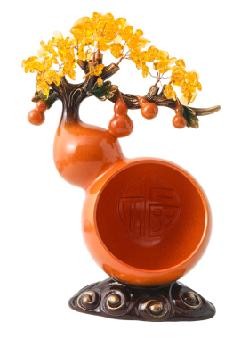 葫芦招财摆件客厅玄关入户钥匙收纳新中式福禄双全酒柜电视柜装饰