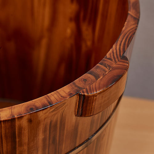 木质泡脚桶保温碳化洗脚泡脚木盆实木洗脚桶洗脚盆家用养生足浴桶