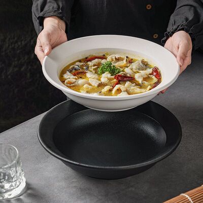 日式陶瓷汤碗酸菜鱼大盆碗商用餐具毛血旺水煮鱼碗大汤盆小龙虾盆