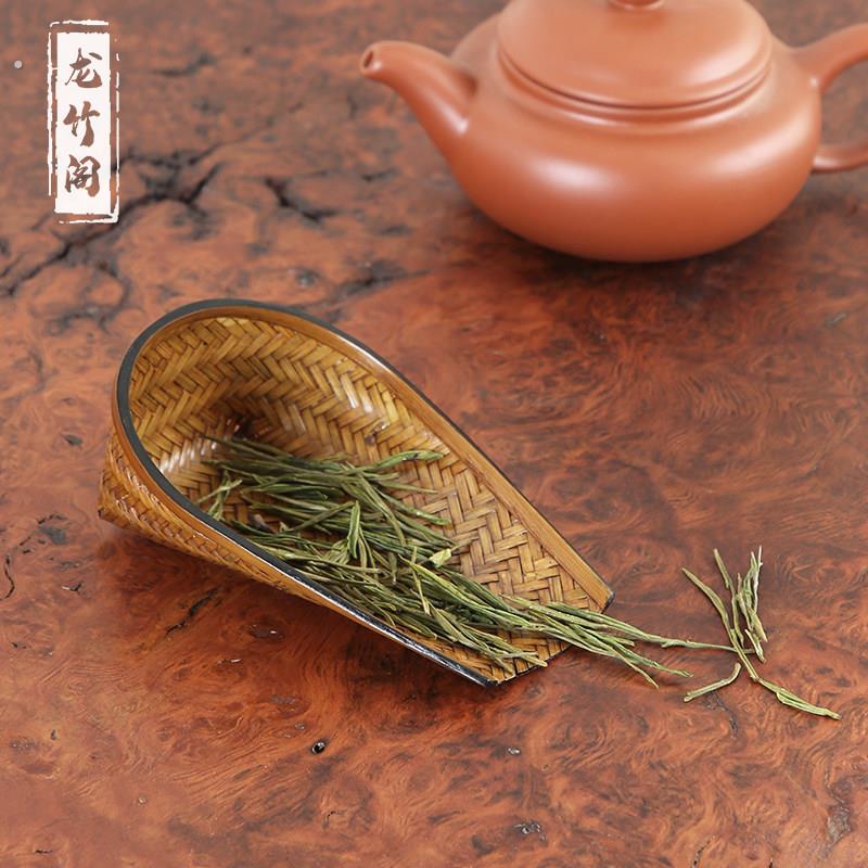 簸箕型大漆复古竹编小茶则老篾匠编织精品手工茶荷功夫茶道零配件