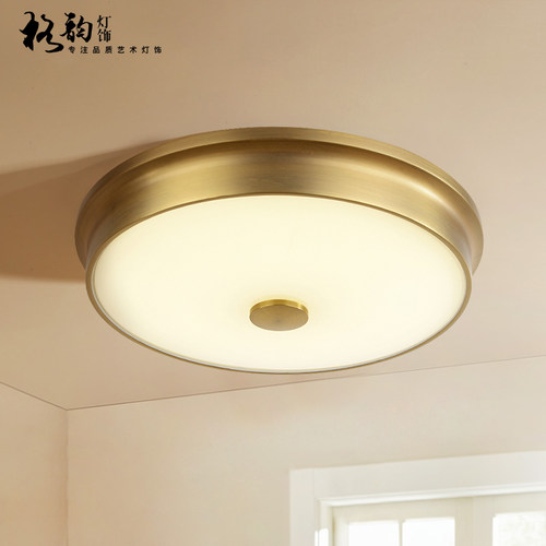 美式吸顶灯卧室书房阳台过道圆形玄关走廊灯田园LED吸顶灯