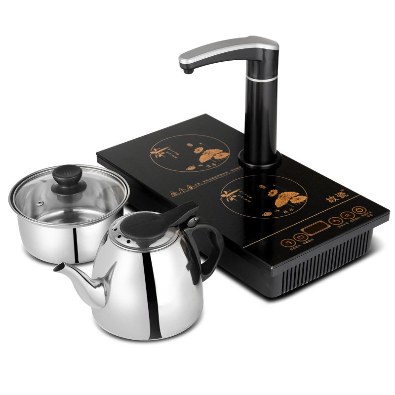 智能平板家用自动上水泡茶电磁茶炉抽水式三合一不锈钢烧水壶茶具