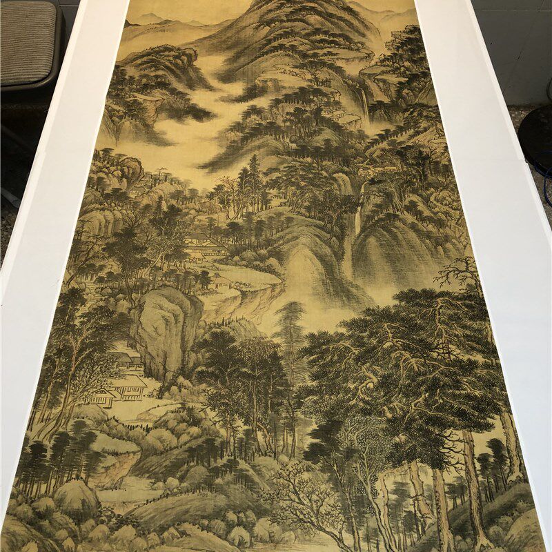 清 王时敏 南山积翠图 仿古名家山水国画竖幅高清微喷装饰画挂轴
