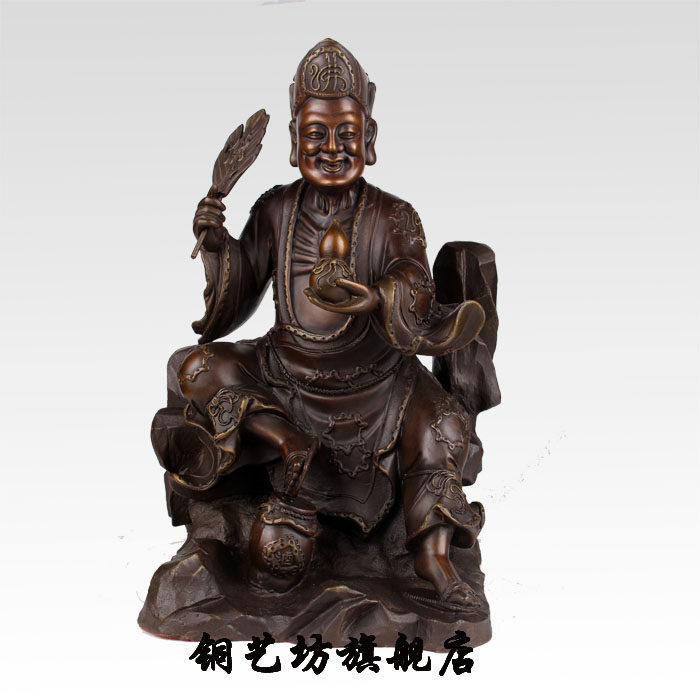 纯铜济公活佛摆件大号游本昌铜像济公工艺品摆设家居客厅摆设