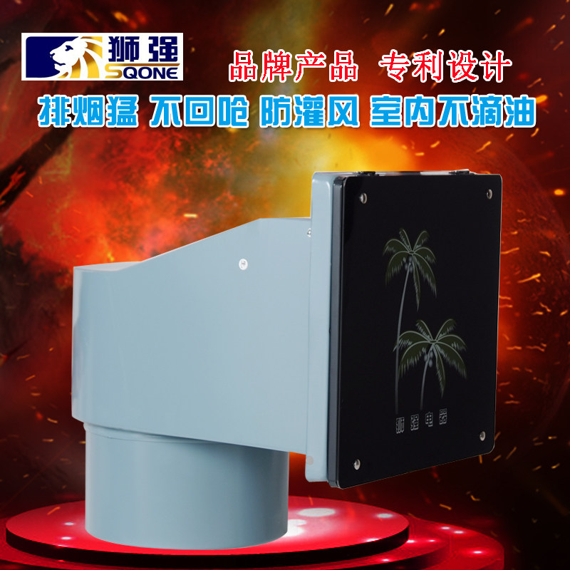 狮强牌S504A强力排气扇厨房油烟换气扇静音窗式排风机玻璃面板