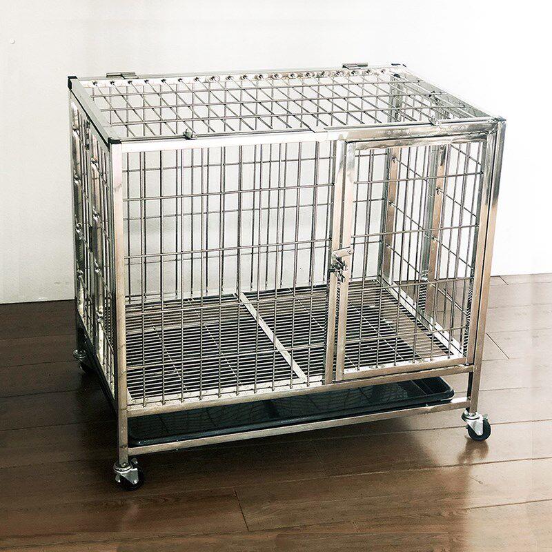折叠宠物笼子不锈钢小型犬中型犬泰迪贵宾法斗柯基边境牧羊犬狗实