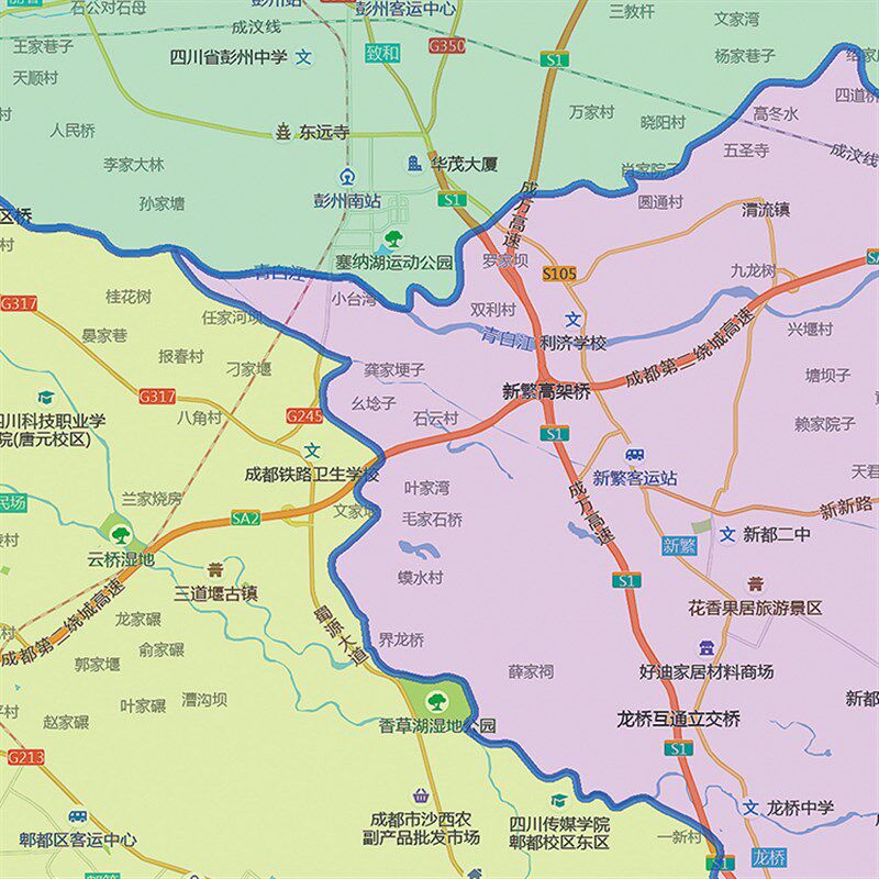 2025新款成都市地图客厅办公室挂图高清防水墙壁装饰实物推荐定制