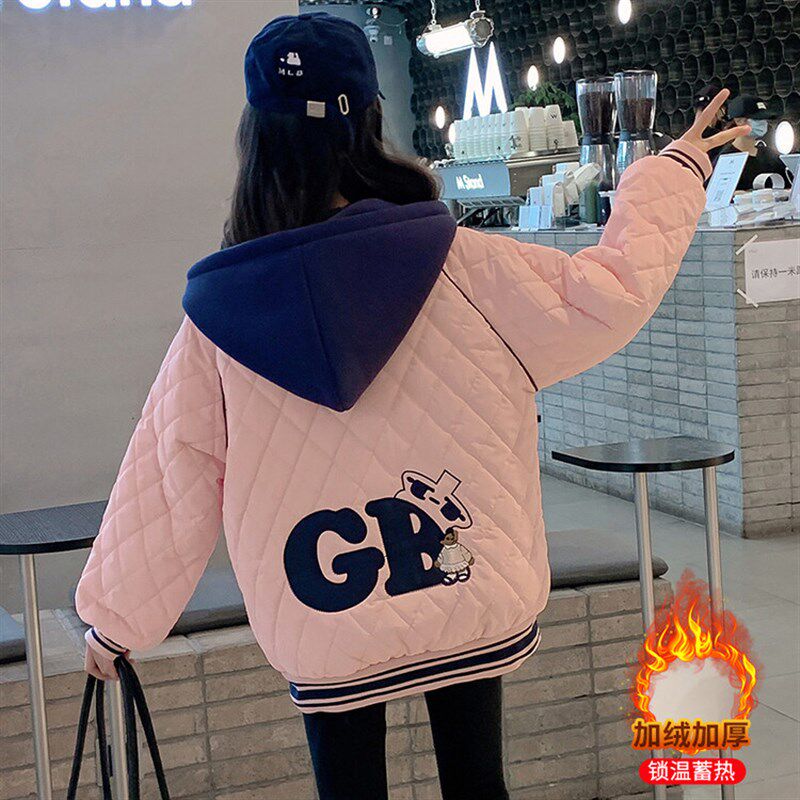 女童外套秋冬款棉服加绒加厚儿童装2024新款洋气女孩大童网红棉衣