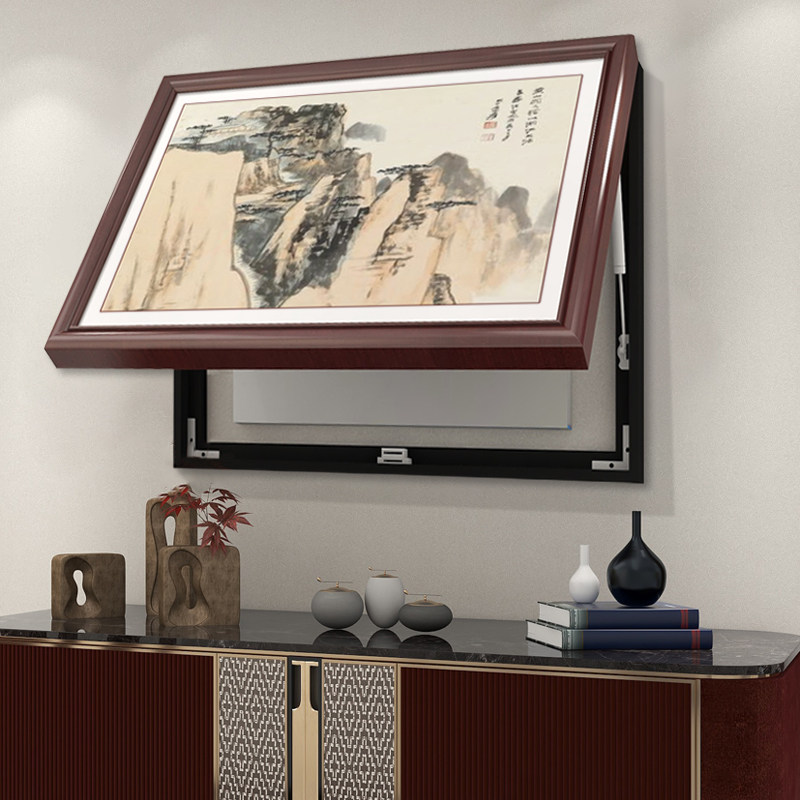 新中式山水电表箱装饰画2026新款中古风挂画电表盒遮挡配电箱盖板