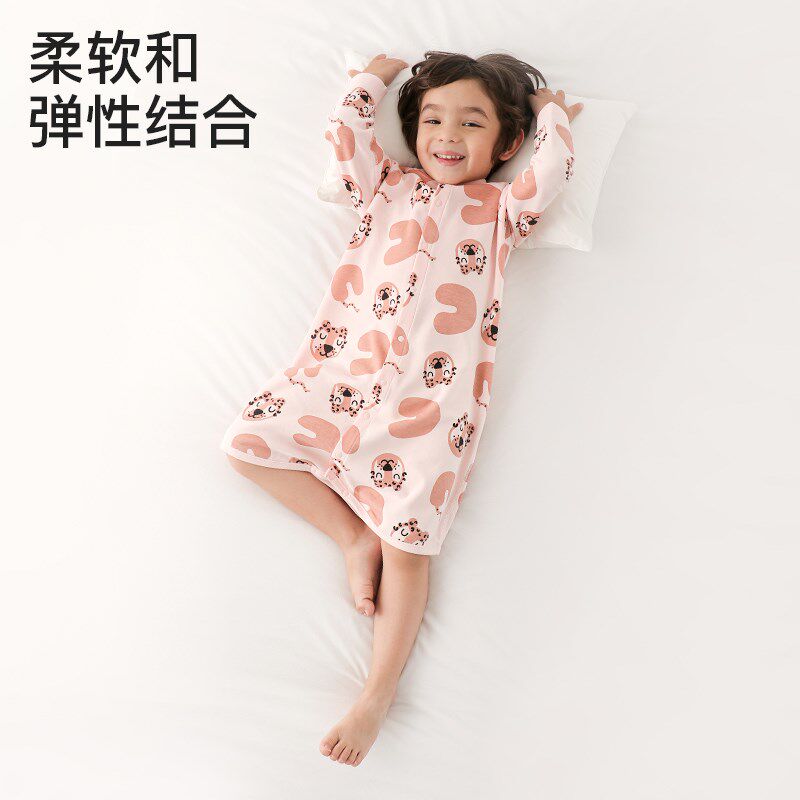 婴儿睡袍春秋季儿童睡衣薄款宝宝男女童睡裙长袍婴幼儿防踢空调服