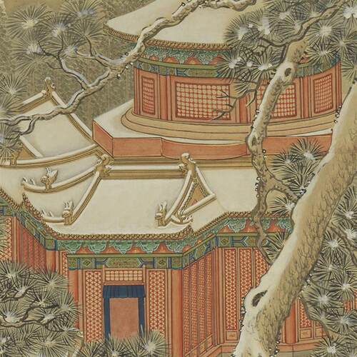 大吕星回图轴.清.余省.绘  山水风景挂画高清复制学习临摹装饰画