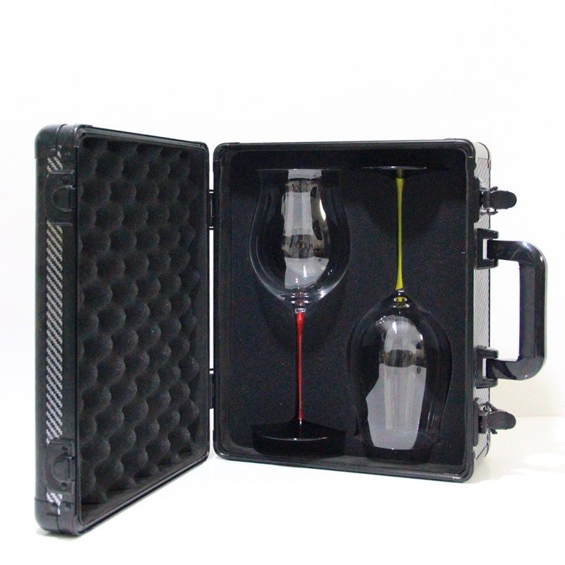 黑领结大容量勃艮第红酒杯防尘收纳箱户外车载红酒手提便携箱盒子