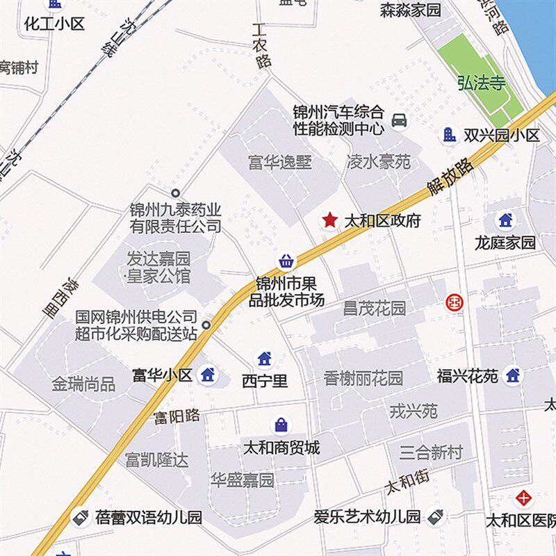 2024新款锦州城区地图办公室挂图高清防水墙壁装饰实物推荐定制