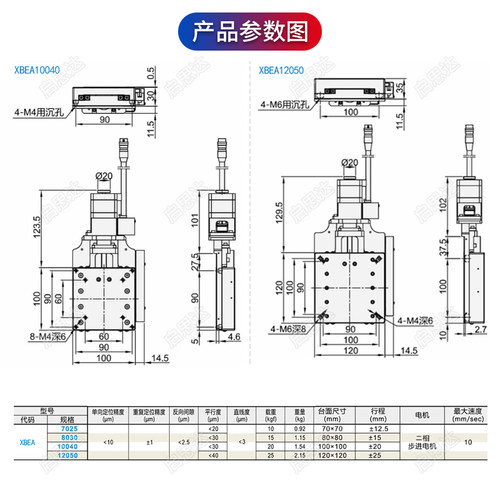 怡合达X轴交叉滚柱引导式电动滑台EHX12高精密微调光学实验工作台