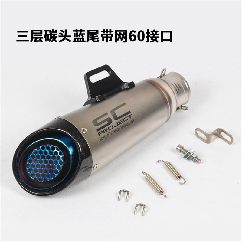 摩托车GSX250追赛600 R3R6Z800 NINJA400黄龙300改装SC炸街排气管
