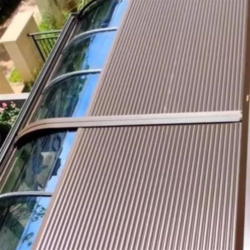 电动铝合金天幕卷帘阳光房顶帘隔热防晒电动伸缩帘玻璃房天幕