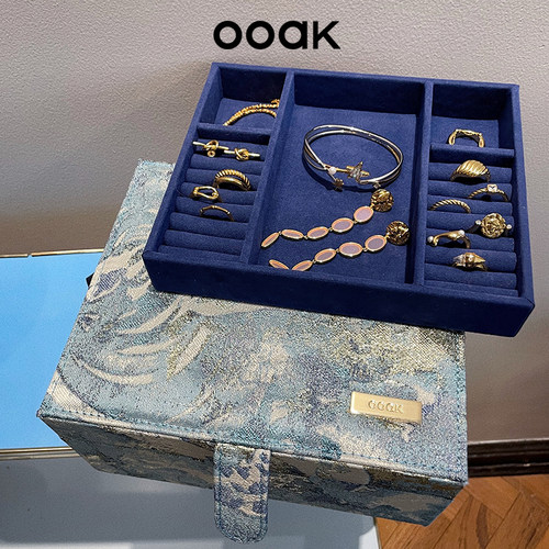 ooak首饰盒 正品 艺术家复古提花双层饰品箱项链收纳盒珠宝首饰盒