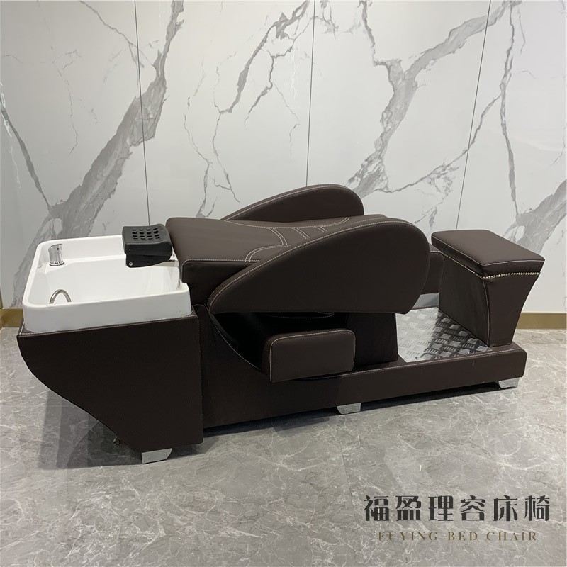美发店洗头床理发店专用美发半躺冲水床复古潮店发廊洗发床连体床