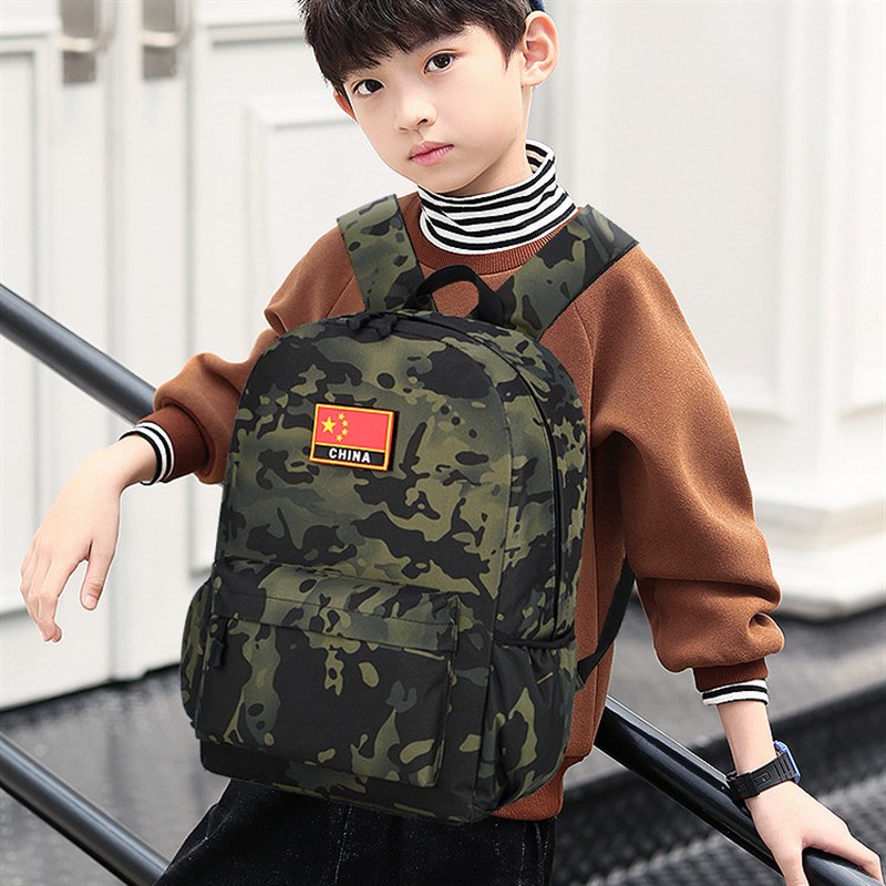 儿童书包迷彩双肩包防水耐磨小学生书包夏令营拓展迷彩背包旅游