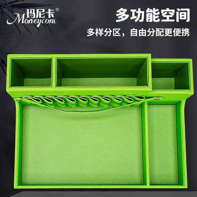 纯色亚麻纹美发剪刀收纳盒发廊理髲工具储物盒剪刀盒发型师收纳盒