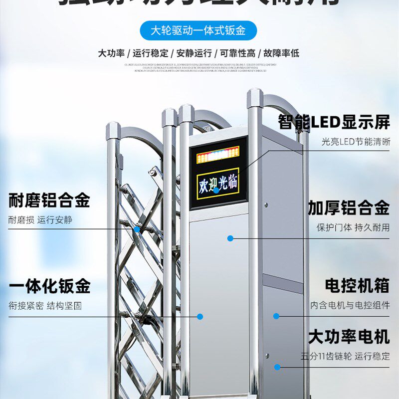 电动伸缩门不锈钢铝合金手动拉门自动自动门大门工厂平移门学校