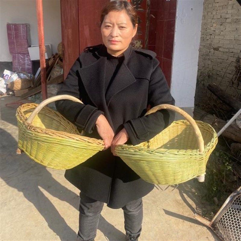 河南竹篮收纳手工编织竹筐老式家用鸡蛋竹子篮子水果篮纯手工手提