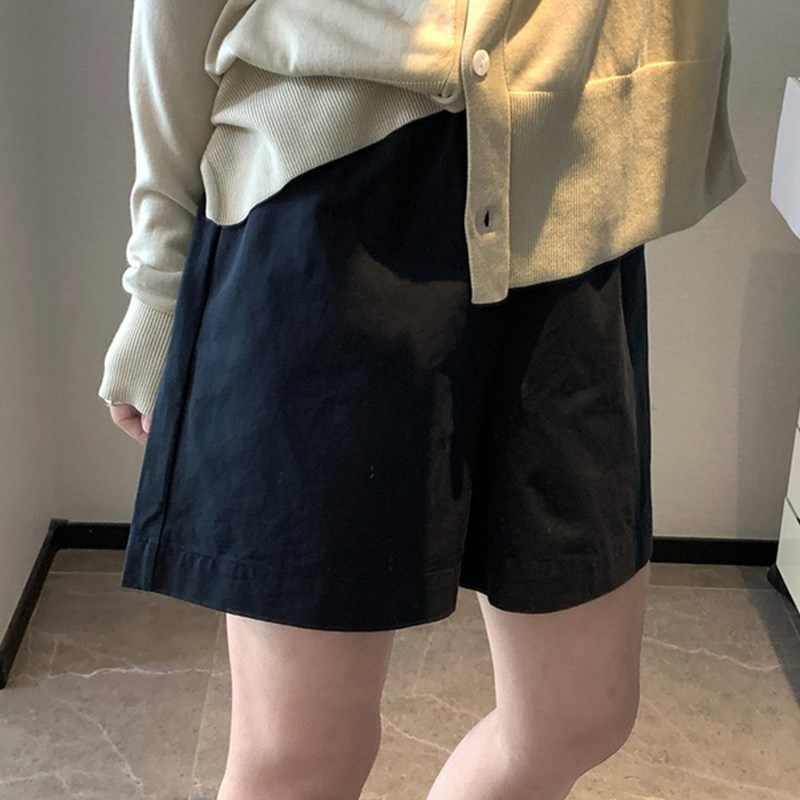 小个子孕妇裤时尚款紫色孕妇短裤夏季薄款外穿宽松托腹阔腿五分裤
