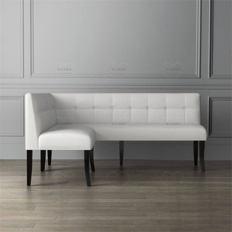 北欧实木卡座沙发转角L型家用餐厅靠背布艺餐椅4人5多人组合