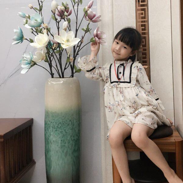 大号落地花瓶装饰高瓶子干花大现代新中式电视柜插花陶瓷客厅摆件