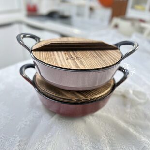 铸铁锅元宝cm24小珐琅锅三黑炖锅炒锅厦电磁炉烤箱通用燃气灶底釉