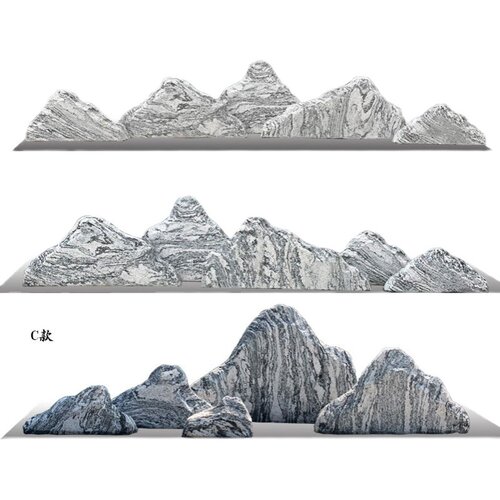 雪浪石切片组合天然造景景观石泰山石室内枯山水庭院假山石头摆件