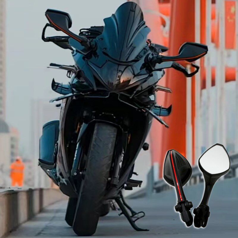 适用铃木GSX250r CBR650r改装跑车后视镜gsx250配件反光镜黑武士