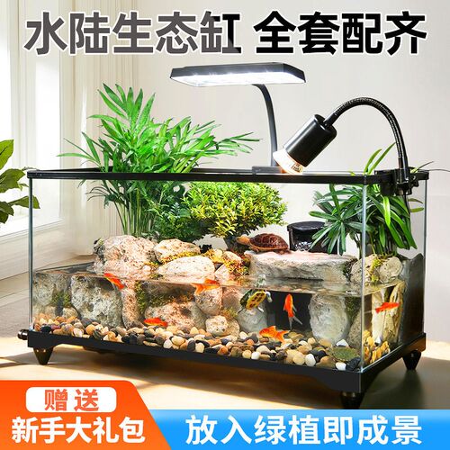 超白乌龟缸玻璃客厅家用养乌龟专用饲养箱晒爬台小型生态造景鱼缸