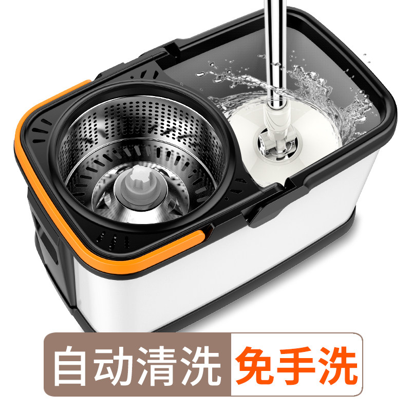 拖把家用一拖旋转净自动免手洗墩布挤水地拖不锈钢拖布桶2021新款