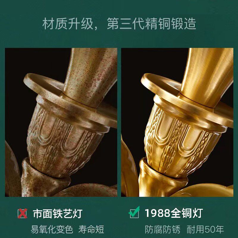 新款太阳能庭院户外围墙门柱全铜别墅柱子大门灯防水圆球形柱头灯