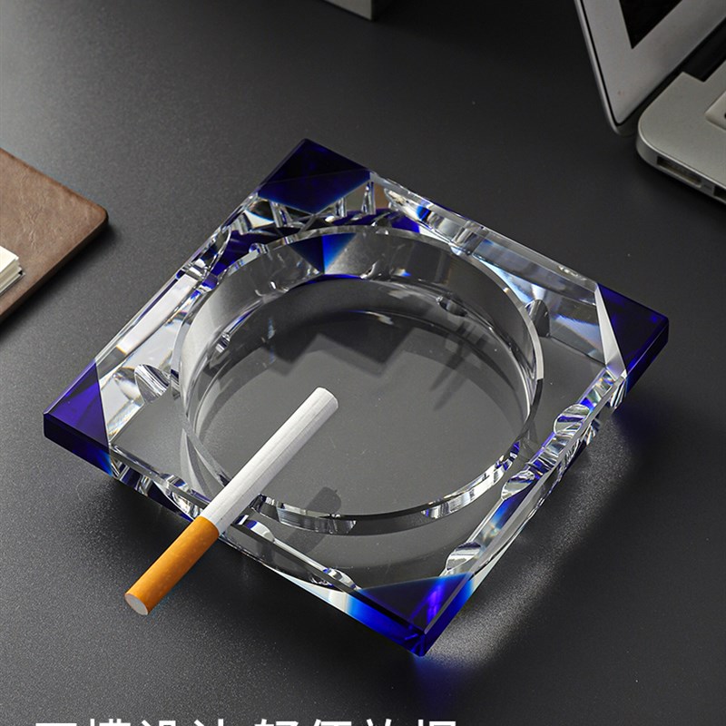创意水晶玻璃欧式家用客厅大号烟灰缸个性潮流办公室KTV烟缸定制