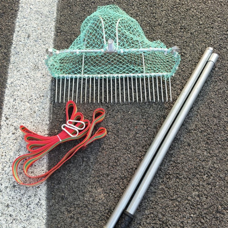 赶海工具挖蛤蜊花蛤黄蚬带网兜镀锌焊接网耙沙滩赶海专用工具