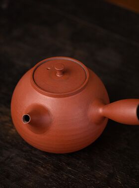 沐春堂 朱颜 紫砂壶侧把煮茶壶陶壶砂铫 景德镇手工陶瓷耐热茶壶