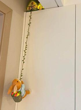 可爱爬藤小兔子挂件家里装饰品摆件攀登小动物背景墙壁挂盆景造景